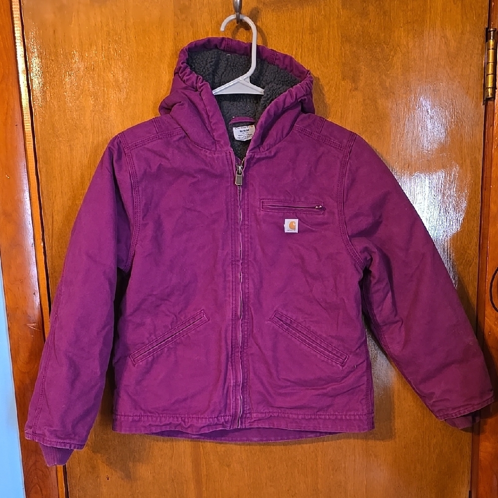 Carhartt Purple Hooded Jacket Youth Size Medium (10/12) Insulated